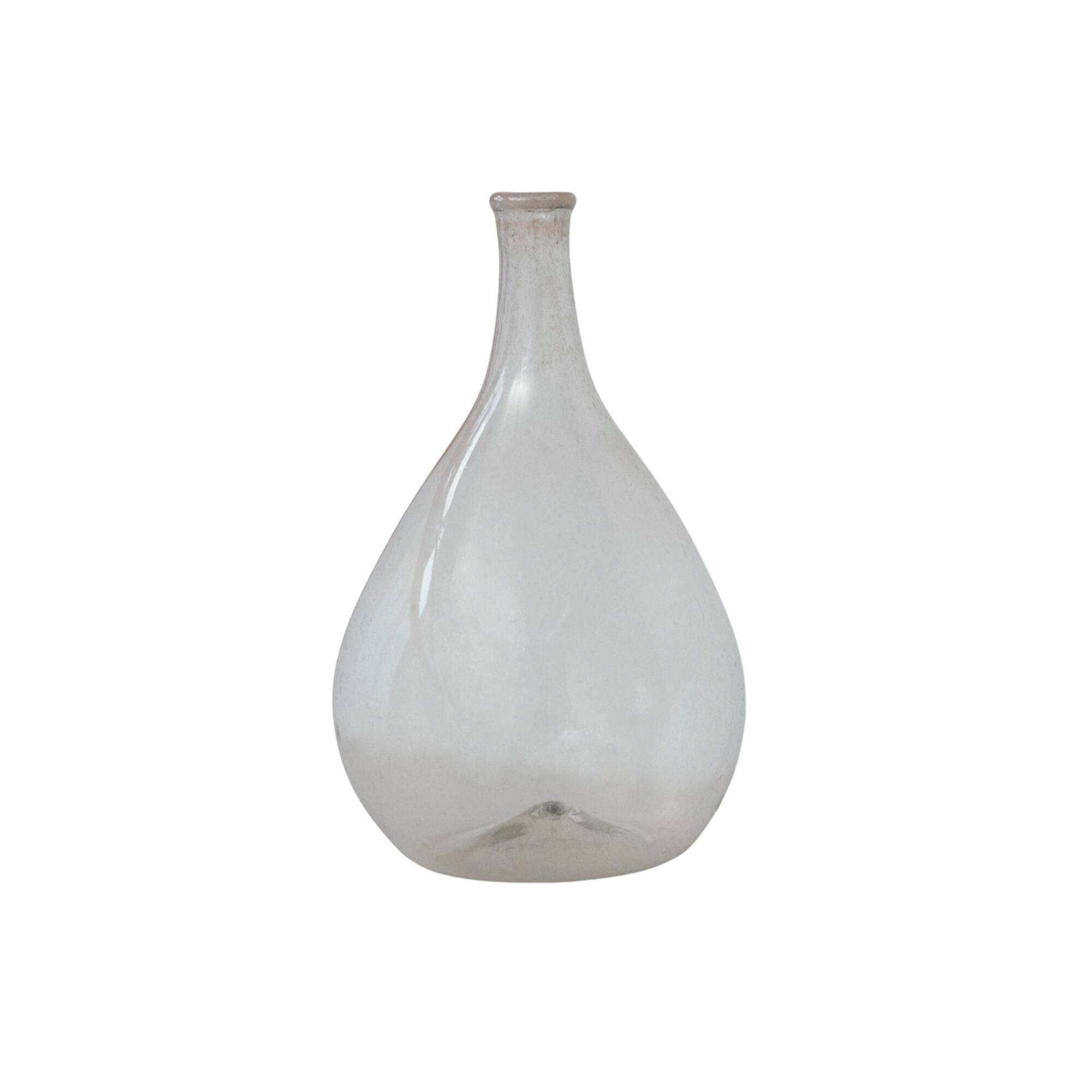 Hello Honey® 11" Clear Rounded Timeless Elegance Glass Bottle Vase